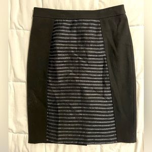 Halogen black pencil skirt with stripe detail